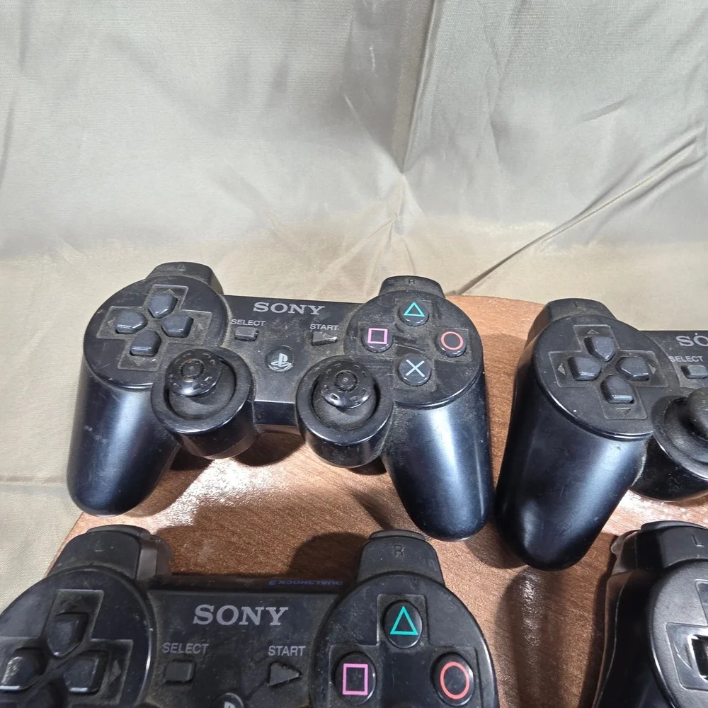 Lot of 7 PS3 Controllers Sony DualShock 3 Sixaxis Logitech Cordless Action Black
